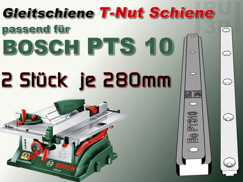 2x280mm nut schiene - t-nut,