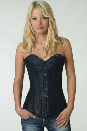 Korsett corsage blau leder - korsett,