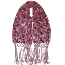 Schal Stola Pareo Schleier Floral Tüll Pailletten Karneval Orientalisch Party 