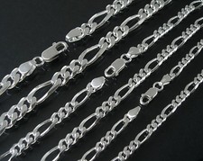 Figarokette Kette 925 Sterling Silber Panzerkette Armband massiv Schmuck VE30