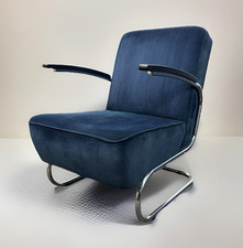 1 von 2 Sessel ORIGINAL Dykmeyer Freischwinger Stahlrohr Thonet Stil Bauhaus