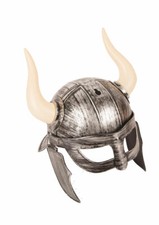 Wikingerhelm für Erwachsene grau Hörner Nordmann-Helm Krieger-Helm Karneval KK
