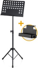 Notenständer Notenpult Orchesterpult Metall Lochblech stabil Set Ablage schwarz