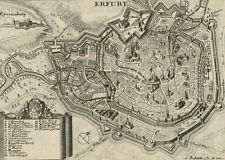 ERFURT - Stadtplan - Gabriel Bodenehr - Kupferstich um 1720