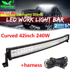 Gewölbt 42 Zoll LED Lightbar Spot Flut Arbeitsscheinwerfer + Kabelbaum Offroad