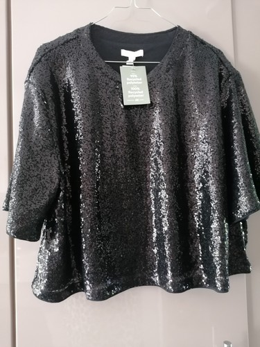 Pailletten bluse gr xl - c&a,