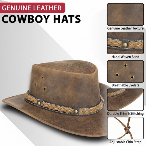 100 echtleder cowboyhut - 100%,
