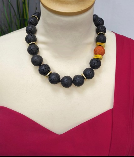 Collier aus natur - natur, rote