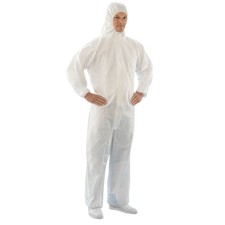 Schutzanzug Typ 5 6 SMS Profi Asbest Einwegoverall weiß einzeln verpackt Kapuze
