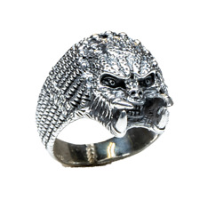 Predator Ring Film Alien Maske Totenkopf Monster 925 Silber Biker Ball