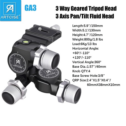 Way stativkopf geared tripod - 3,
