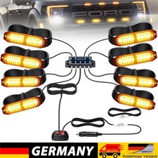8x Frontblitzer LED Blitzlicht Warnleuchte Strobe Licht Gelb 12V 24V LKW PKW KFZ