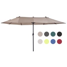 Doppelsonnenschirm mit Handkurbel Gartenschirm Marktschirm 460x270cm