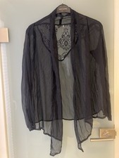 Bluse, Cardigan, Jacke Chiffon, Spitze Schwarz Gr. S Ungetragen