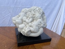 Stein Figur Mutter Kind Vintage Atelier Handarbeit Skulptur Unikat