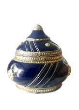 Dose mit Deckel Deckeldose  versilbert kobaltblau