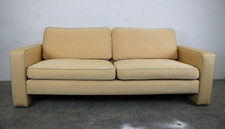 COR Conseta Couch Dreisitzer Hochwertiger Ripp Stoff Gelb Designer Sofa Neubezug