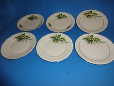 Antike Porzellan Zierteller 6 x Abendbrot Teller Maiglocken 19 cm