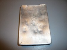 alte silberfarbene Blechdose ca.8,5x12,5x2,5cm VZS