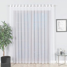 Store Gardine mit Ösen Voile Qualität Weiß Bleiband Ösen Silber Matt NACH MAß