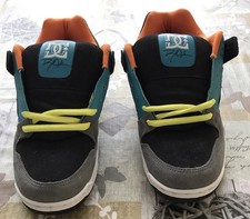 DC Skater Schuhe, Gr. EU 44, Schwarz/ Grau/ Türkis/ Orange