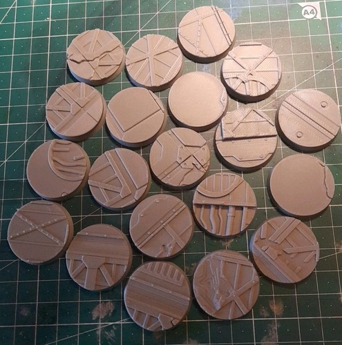 10stk 32mm sci base rund - 10stk., sci-fi