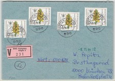 135517) Bund Nr. 1228 (4, Knabenkraut) auf FDC-Wertbrief Kempten