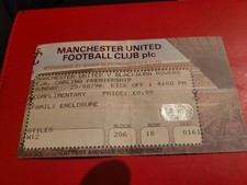 Manchester United Ticket V Blackburn 1996 Ole Gunner Solskjaer Debüt