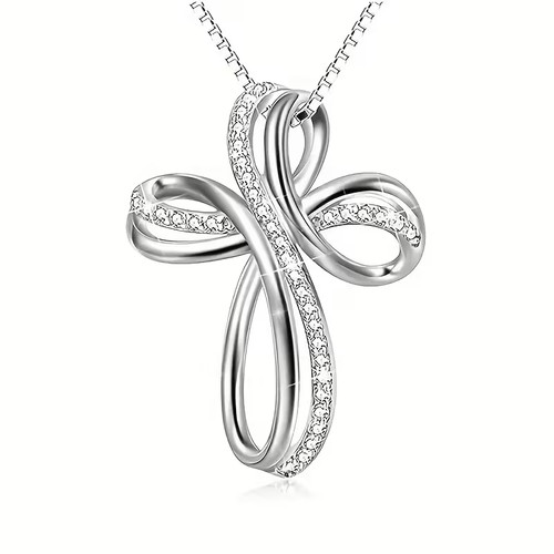 Damen halskette infinity kreuz - damen,