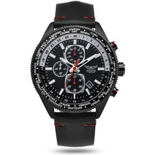Aviator F-Serie Herren Profi Chronograph Lederband 45mm Uhr AVAW9485