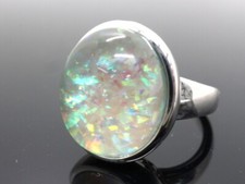 GOLDJUNGE69 * SOGNI D`ORO RING (16) BERGKRISTALL /EPOXI/AQUA "LIVING COLORS" 925