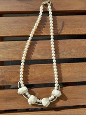 Perlen antik Bein Perlenkette