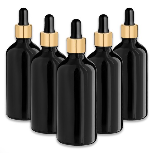 Schwarze glasflasche 100 ml - 5x,
