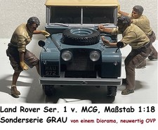 1:18 LAND ROVER Series 1, SONDERMODELL in grauer Lackierung m. Plane v. MCG, OVP