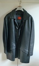 Marke "OFFSET MENSWEAR" 90er Jahre Herren Jacke Schwarz Echtleder Gr. 54