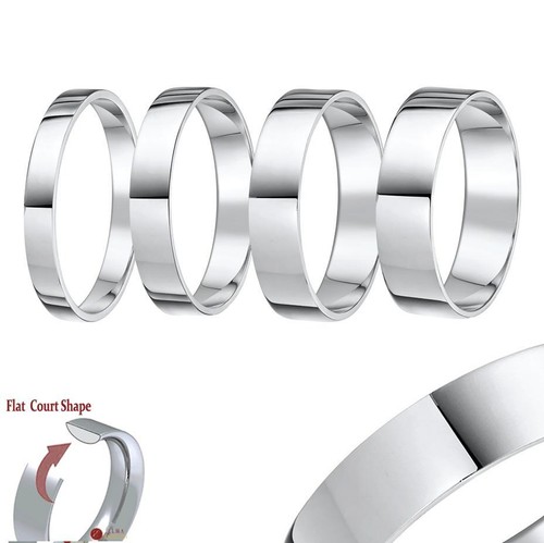 Weißgold ring flach - 9,