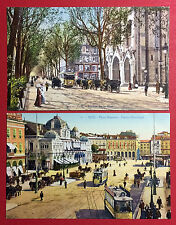 2 x AK NIZZA Nice um 1910 Strassenpartien mit Strassenbahnen     ( 14238