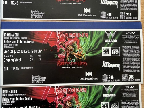 Iron maiden ticket - maiden,