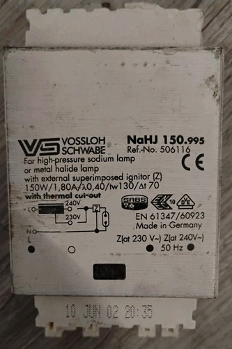 Vossloh schwabe nahj 150w - vossloh, schwabe,