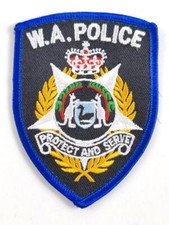Polizei Australien , "W.A. Police" Patch,  "Protect and Serve " vom Diensthemd a