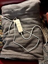 NEU:Kuschel-Decke/HEIZDECKE, Medisana, Strick-Look/Samt, grau, elektr. beheizbar