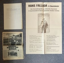 [ Plakat und Begleitmaterial ] Hans Fallada. Bauern, Bonzen und Bomben. Fallada,