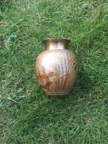 Messing vase vintage flugenten - vase,