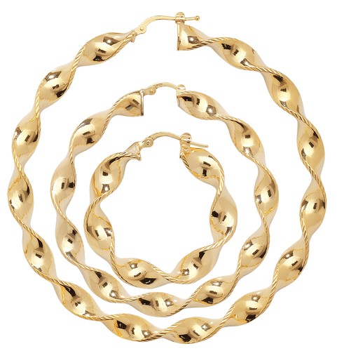 Gelb gold paar creolen - gold,