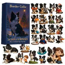 Border Collie Adventskalender 2025 Hundefiguren Weihnachts-Countdown-Geschenk