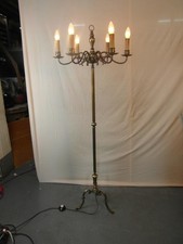 Stehlampe Messing Dreifuß 6 Lichter Vintage Standleuchter Antik Jugendstil 12a4