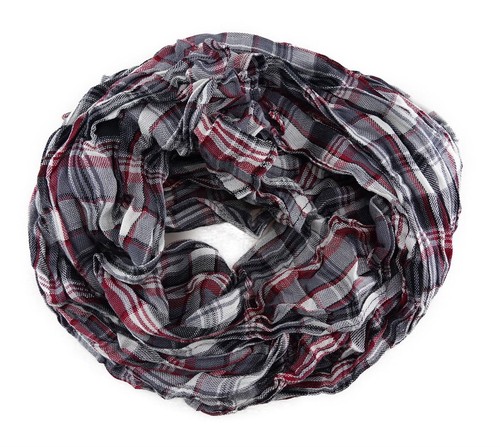 Raffschal silber rot grau - rot,