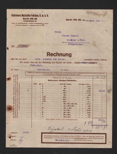 Berlin rechnung 1914 - berlin,,