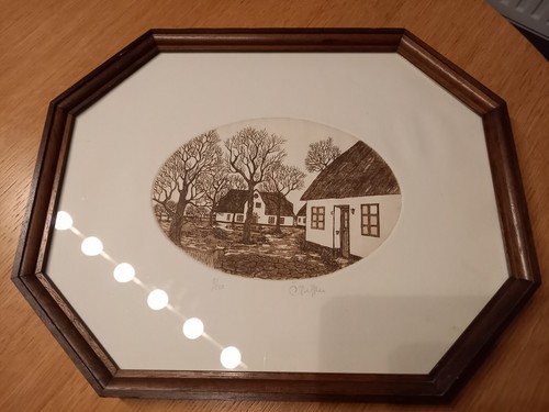 Original radierung landhaus - original,