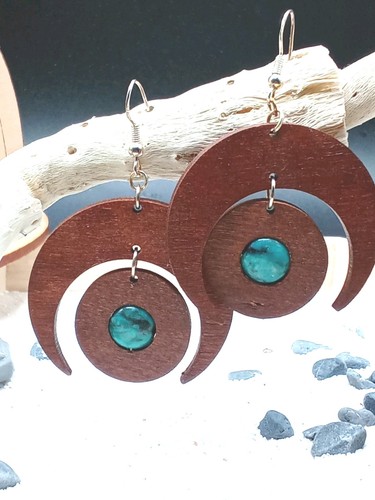 Ohrringe holz earing wood - ohrringe,